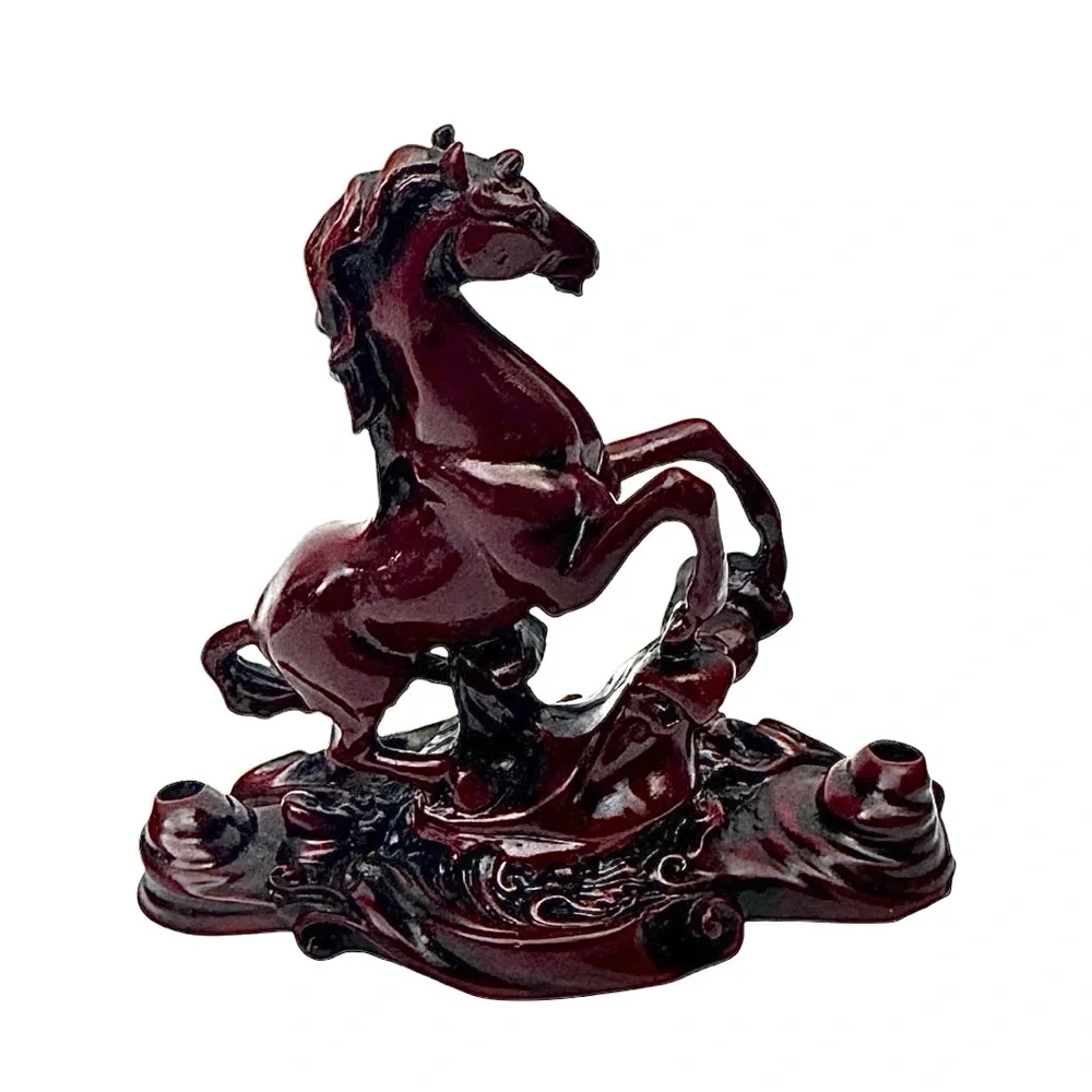 Chinese Horse Statue Feng Shui Decor “Ma Dao Cheng Gong” Resin Success Symbol